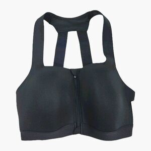 All In Motion Sports Bra 38C Black High Support Zip Front Adjustable NWT